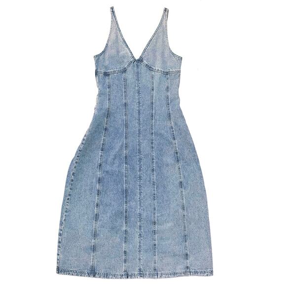 la lavon Denim Dress Size Large Midi Western Rodeo Cowgirl - Picture 2 of 14